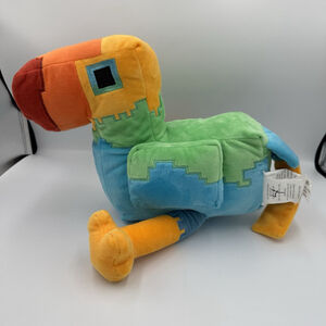 Minecraft Legends Parrot Pillow Buddy Big Beak Plush Stuffed Animal Rainbow 16"